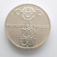 1975 Ezüst 200 Forint. UNC. (No: 22/107.)
