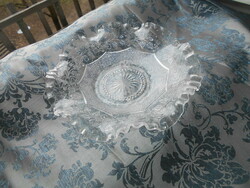 Szecessziós  üveg   kínálótál-asztalközép 25 cm