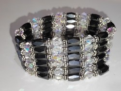 Vi. Beautiful magnetite / aurora borealis crystal bracelet 1m