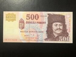 500 forint 2002. "EB"!!  UNC!!  RITKA!!