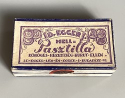 Régi Dr. EGGER Mell pasztilla gyógyszeres patikai doboz 1930-40