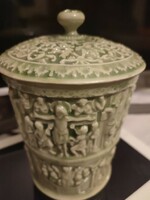 Spectacular Zsolnay Pécs lidded urn vase