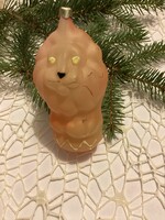 Régi üveg oroszlán karácsonyfadísz