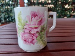 Zsolnay porcelán bögre- rózsás- vintage