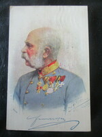 1916 Franz Josef Habsburg, King of Hungary, original and contemporary color postcard