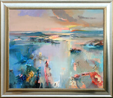 Budai László: Fényben - keretezve: 72x82 cm - alkotás mérete: 60x70cm - 22/404