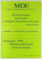 1M182 mdf - Hungarian Democratic Forum political poster 1990