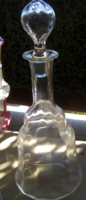 Old glass bottle butella engraved