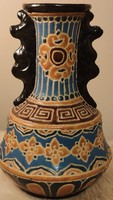 Art Nouveau style majolica vase