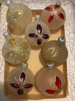 Régi üveg Soproni gömbök karácsonyfadíszek