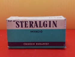 Retro gyógyszeres doboz Steralgin injekció Chinoin, hibátlan állapotban,a 60-as évekből