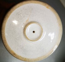 Antik Zsolnay kuglóf sütő porcelán tételes jellegű,domború virág mintás