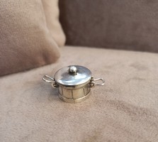 Silver miniature foot with lid