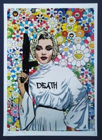 DEATH NYC 'Kate Moss vs Leia Star Wars' pop-art/street-art limited litográfia 2022