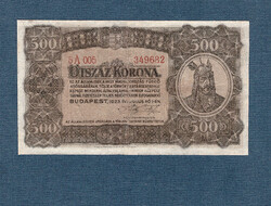500 Korona 1923 Magyar Pénzjegynyomda Rt.  Ritka