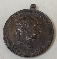 Ferenc József 1873 évi "Hadiérem" bronz nyakbaakasztható "MILITARY MEDÁL"