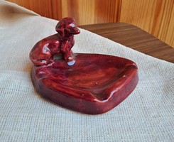 Kutyus hamutartó hamus kutya nipp figura porcelán vitrindísz vitrin hagyaték régiség nosztalgia