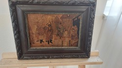 (K) antique portrait with inlay 36x29 cm frame