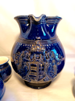 Hungarian coat of arms wine jug with glasses