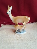 Zsolnay porcelán őz őzek vadász nipp figura porcelán vitrindísz vitrin hagyaték régiség nosztalgia