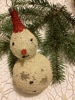 Old glass snowman Christmas tree decoration