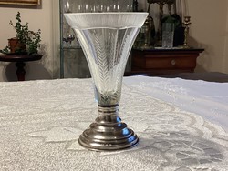Ezüst talpú  váza , Olimpiai napok ózd 1960. XI. 12. gravírozással .