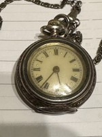Old silver-cased nun's watch with a beautiful silver chain for sale! Price: 12,000.-