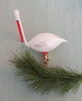 Karácsonyfadísz- üveg gólya