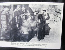 HABSBURG IV. KÁROLY KIRÁLY ZITA KIRÁLYNÉ TÁBORI KORHÁZ ERDÉLY I. VILÁGHÁBORÚ KORABELI FOTÓLAP 1917
