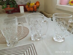 Kristály Füles pohár 3 db eladó!Kapuccinós, Caffé latte pohár 3 db