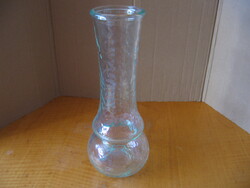 Turquoise ice glass vase