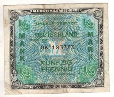 1/2 fél márka 1944 Német katonai bankjegy 1.