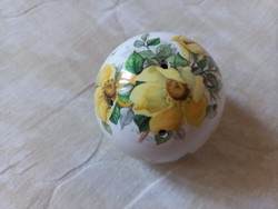 Angol porcelán sárga rózsás potpourri tartó illatosító gömb