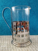 Glass jug with stainless steel frame