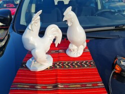 Pair of Herend rooster and hen 23 cm high