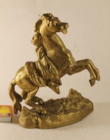 Bronzírozott fém ló szobor 696