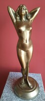 Bronze female nude statue. Copy of Gyula Maugsch's statue