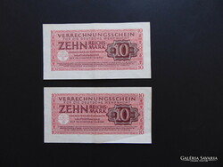 Németország 2 darab 10 reichsmark 1944 LOT ! 01