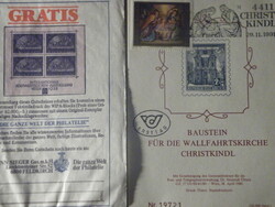 Austrian numbered postcard with envelope, stamp and seal - christkindl pilgrimage church -