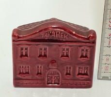 "Takarék" bordó mázas bank kerámia persely (2564)