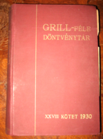 GRILL FÉLE DÖNTVÉNYTÁR XXVIII. KÖTET 1930