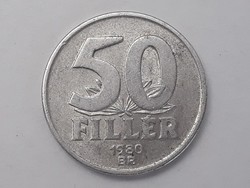 Magyarország 50 Fillér 1980 érme - Magyar alu 50 filléres 1980 pénzérme