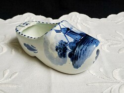 Holland Delft Blue porcelán papucs 11 cm