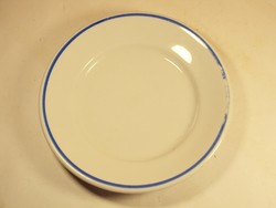 Retro Zsolnay Pécs porcelán kis tányér süteményes kék szegélyes üzemi konyha étkezde