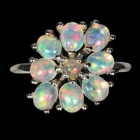 60 As authentic fire plum opal 925 silver ring