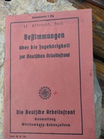 Náci Doksi deutschen arbeitsfront DAF alapszabálya és szabályzata