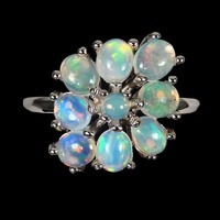 58 As true fire plume opal 925 silver ring