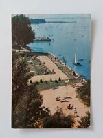 Retro postcard 1968 photo postcard Balaton beach