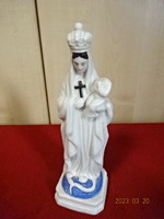 Porcelán figura, Szűz mária a kis Jézussal, magassága 18,5 cm. Jókai.