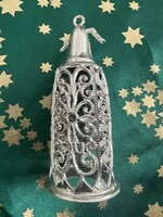 Antik csipkézett műanyag szódásüveg karácsonyfadísz